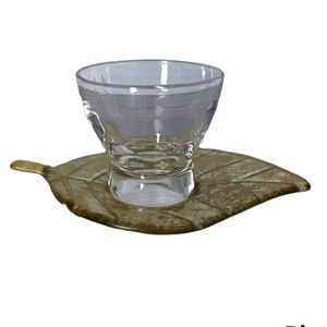 High Ball Glass with Gold Leaf Coaster